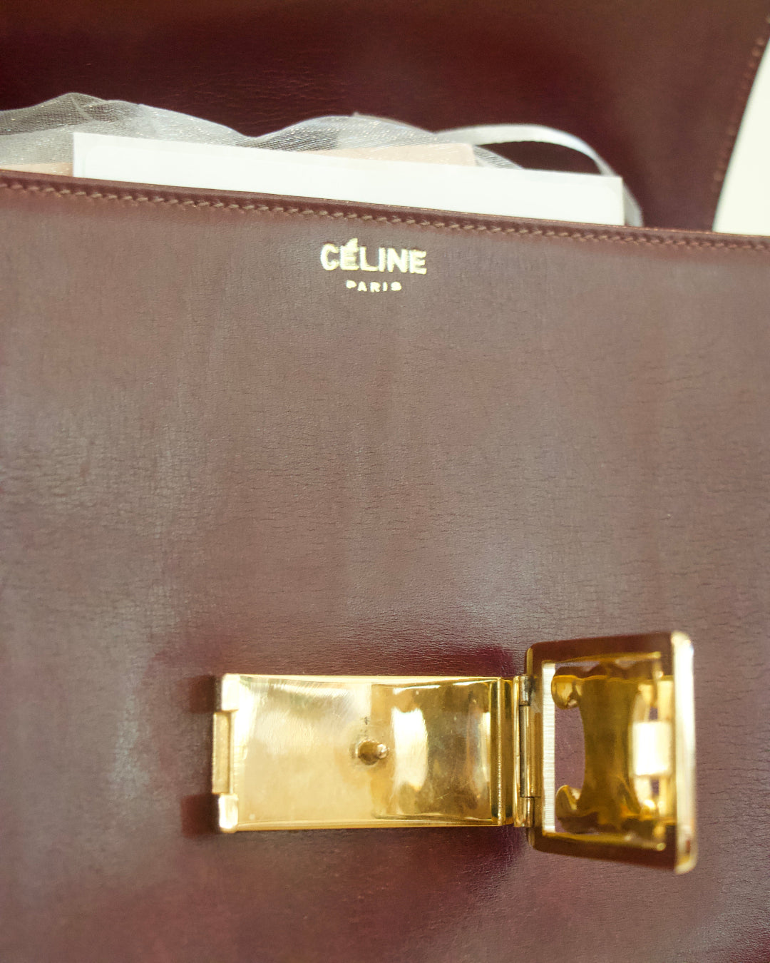 Celine Triomphe Leather Handbag