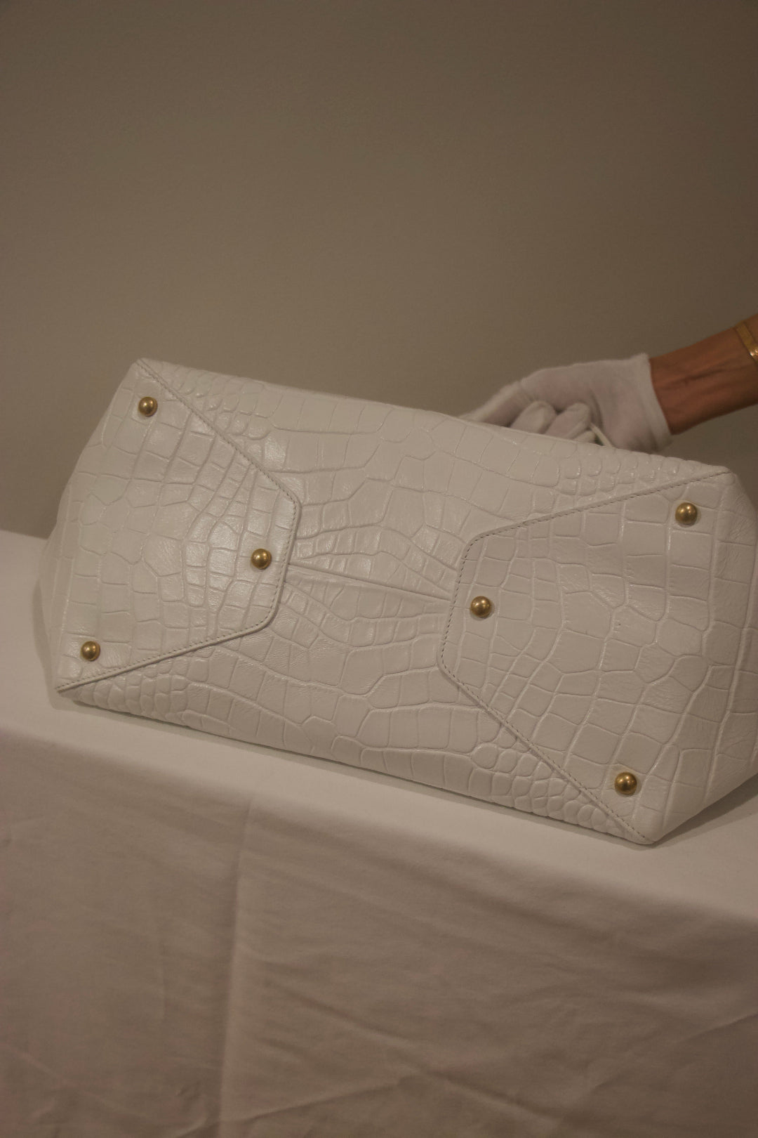 Chanel Crocodile Embossed Shopping Tote Bottom