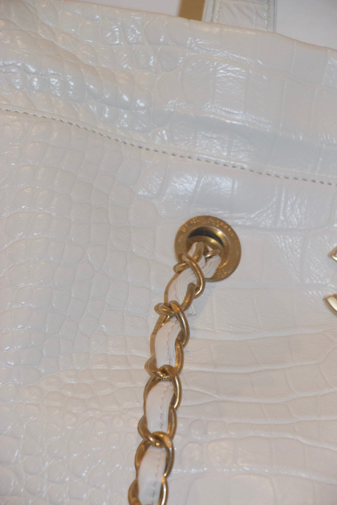 Chanel Crocodile Embossed Shopping Tote Strap