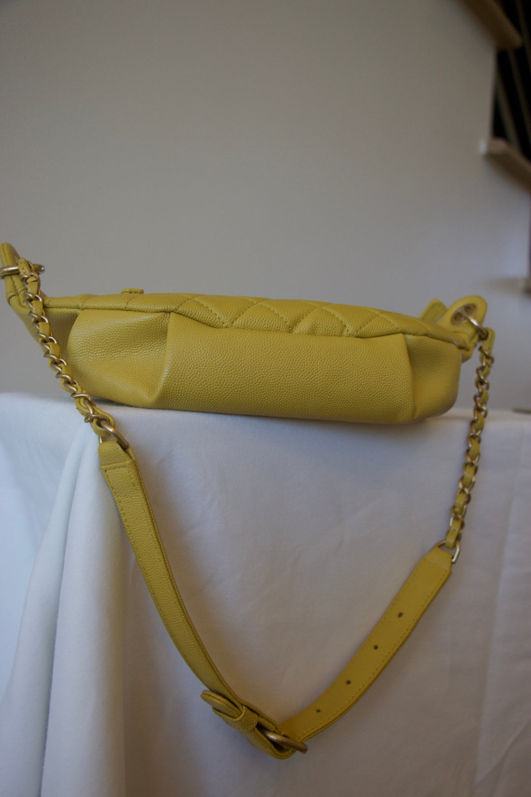 Chanel Filigree Wallet on Chain Yellow Bottom