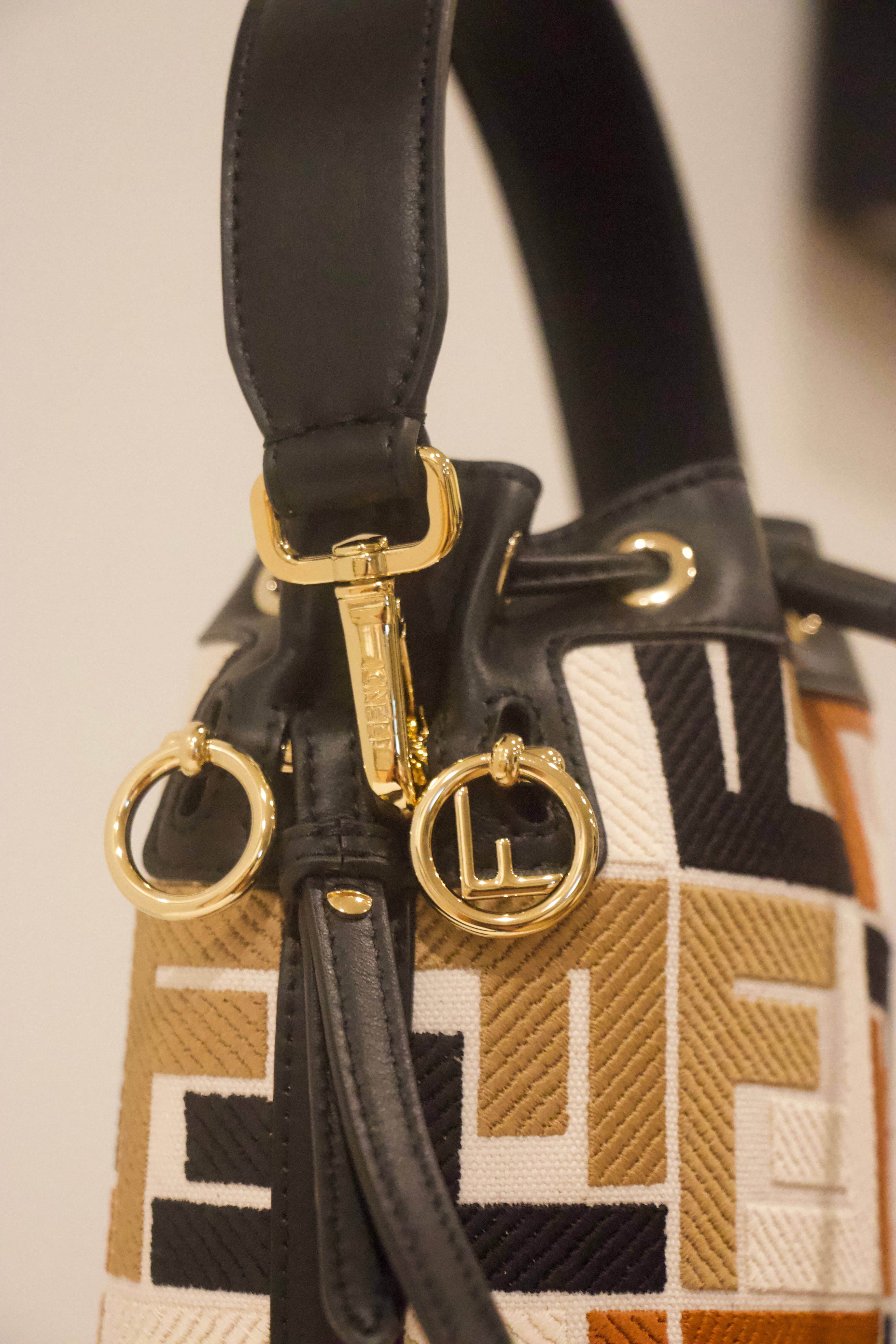 Fendi Mini Mon Tresor Canvas Embroidery Bag