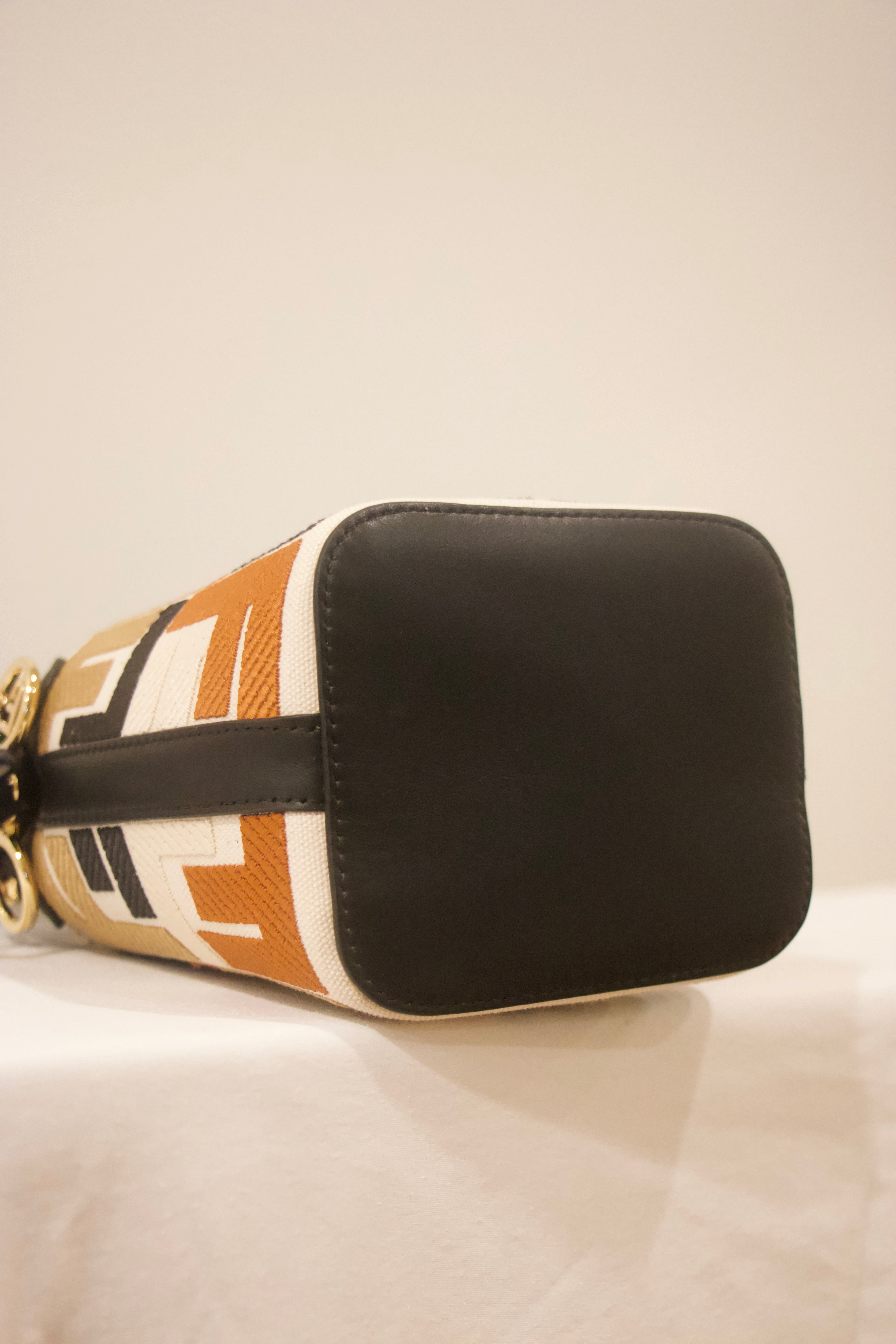 Fendi Mini Mon Tresor Canvas Embroidery Bag