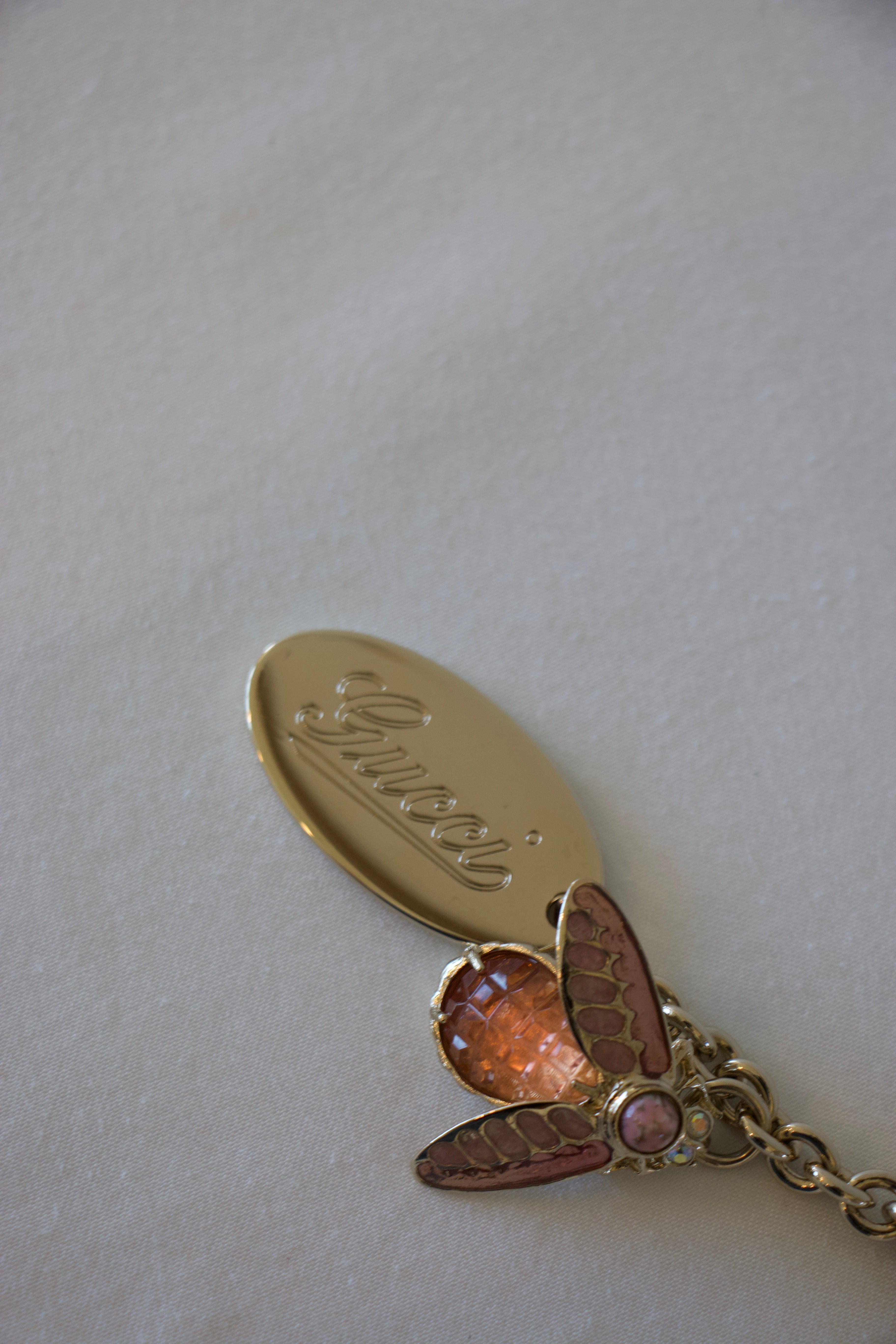 Gucci Bumble Bee Gold Crystal Keychain