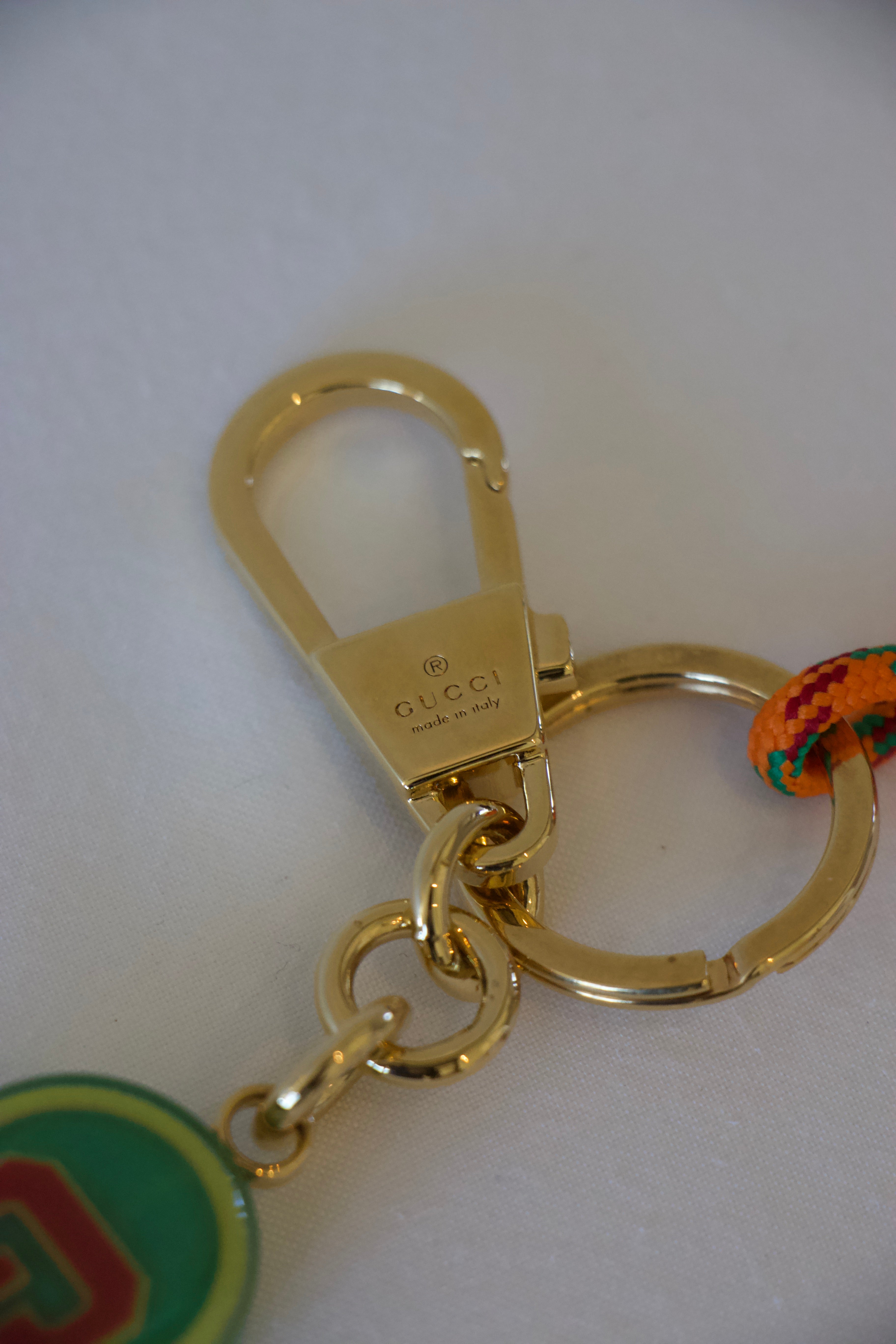 Gucci Orange and Green Plexiglass Keychain clasp