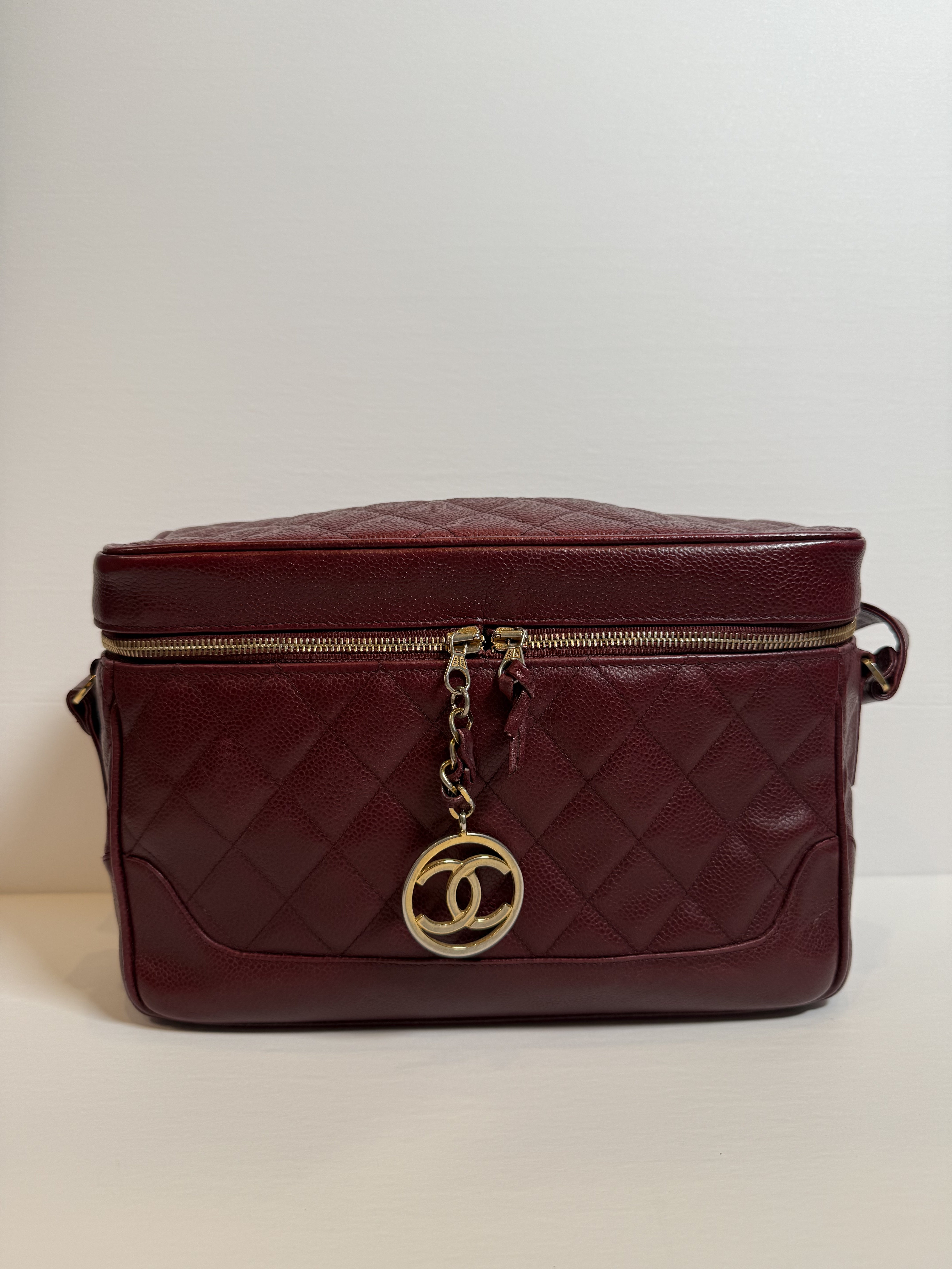 Chanel Vintage Caviar Leather Vanity Bag with 24K Gold Plated Hardware