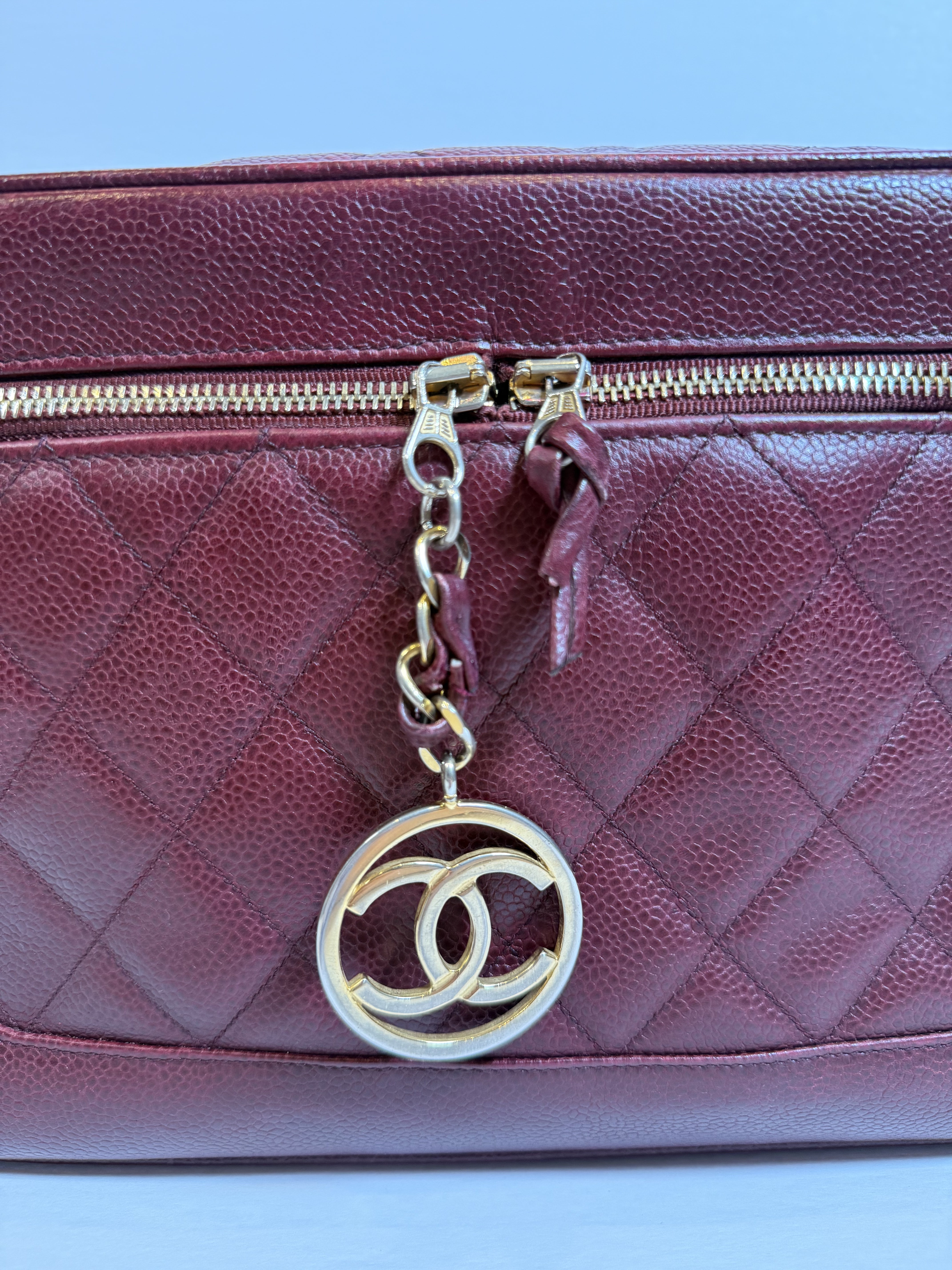 Chanel Vintage Caviar Leather Vanity Bag with 24K Gold Plated Hardware