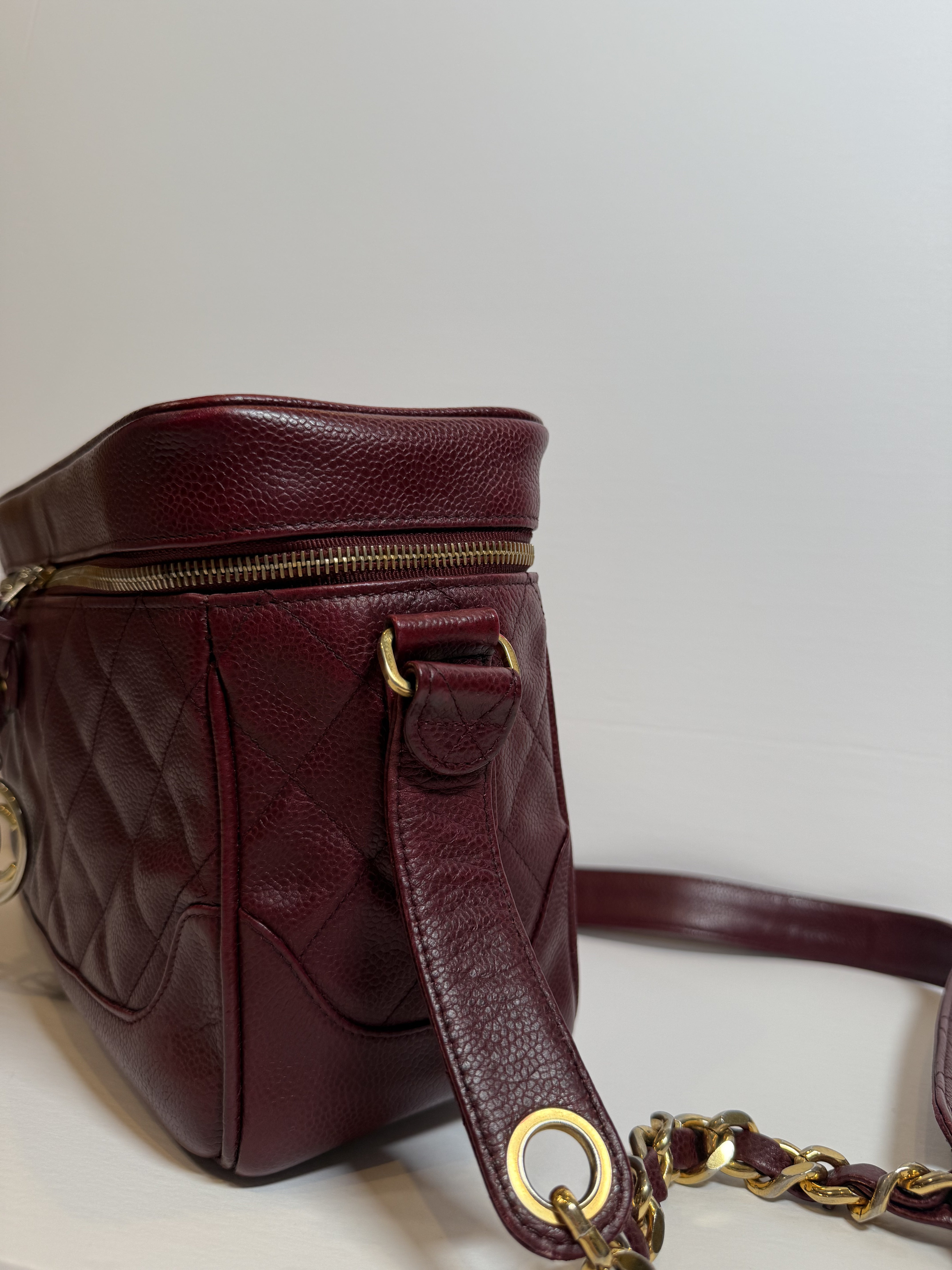 Chanel Vintage Caviar Leather Vanity Bag with 24K Gold Plated Hardware