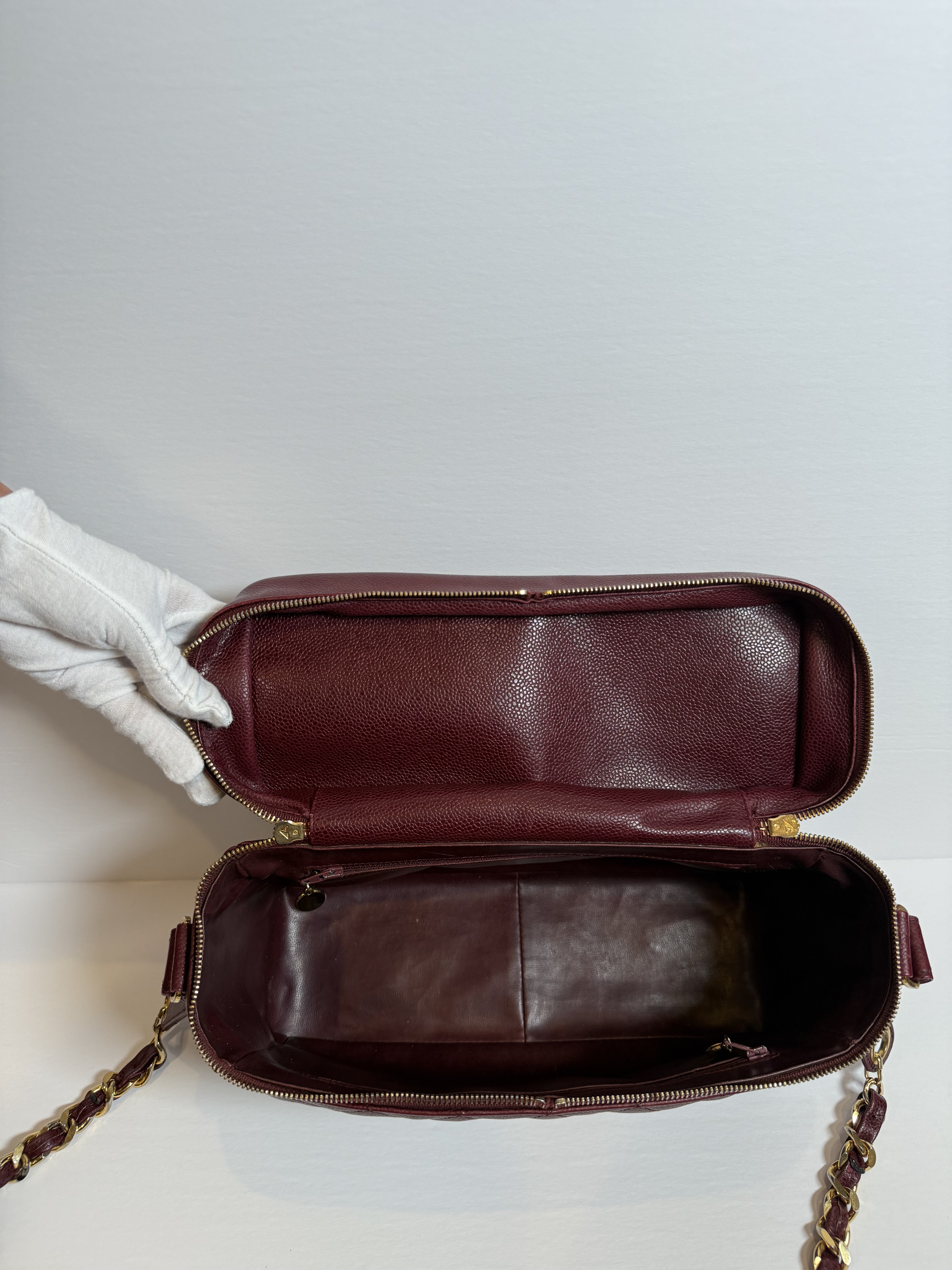 Chanel Vintage Caviar Leather Vanity Bag with 24K Gold Plated Hardware
