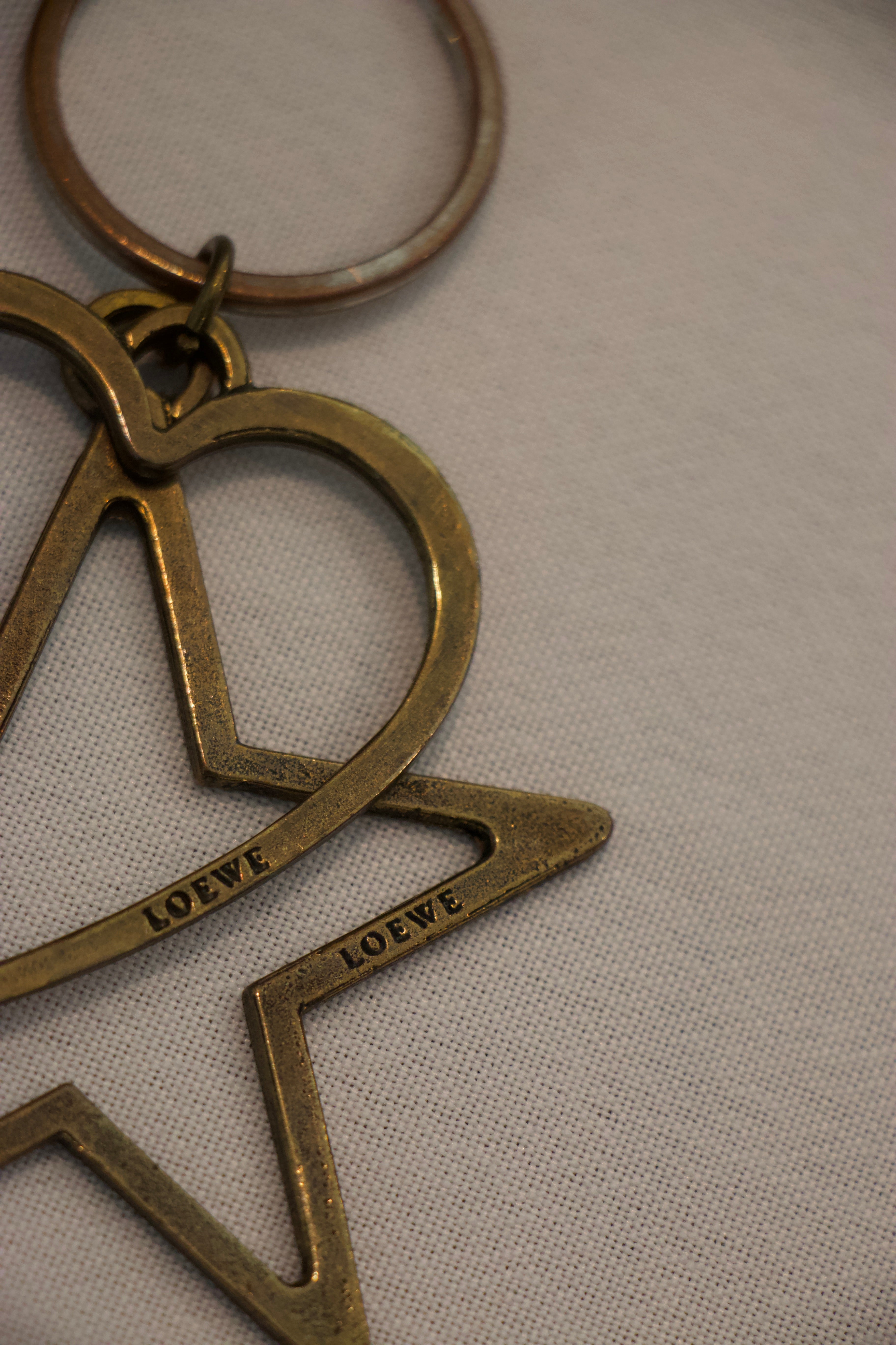 Loewe Heart and Star Silver Keychain logo
