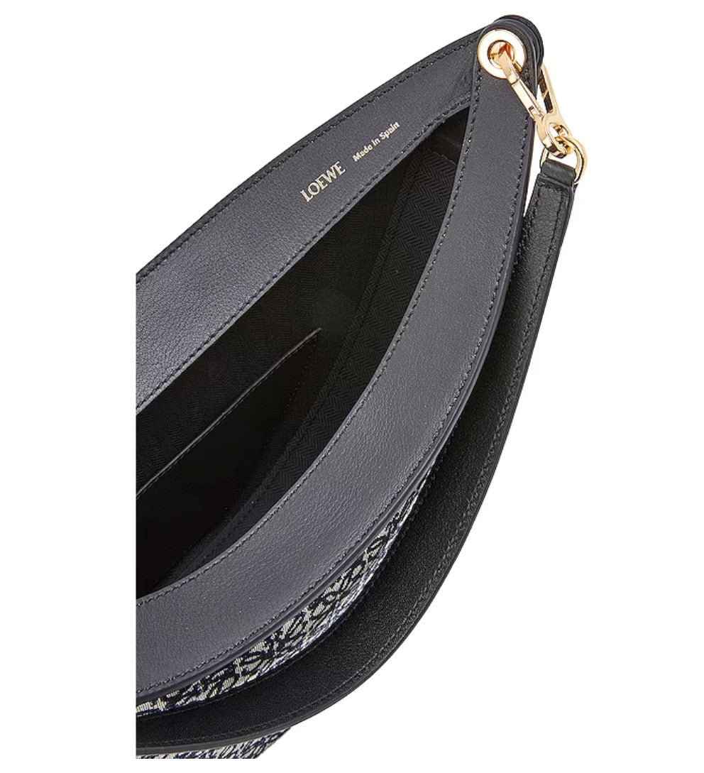 Loewe Luna Anagram Crescent Shoulder Bag Front Close Up