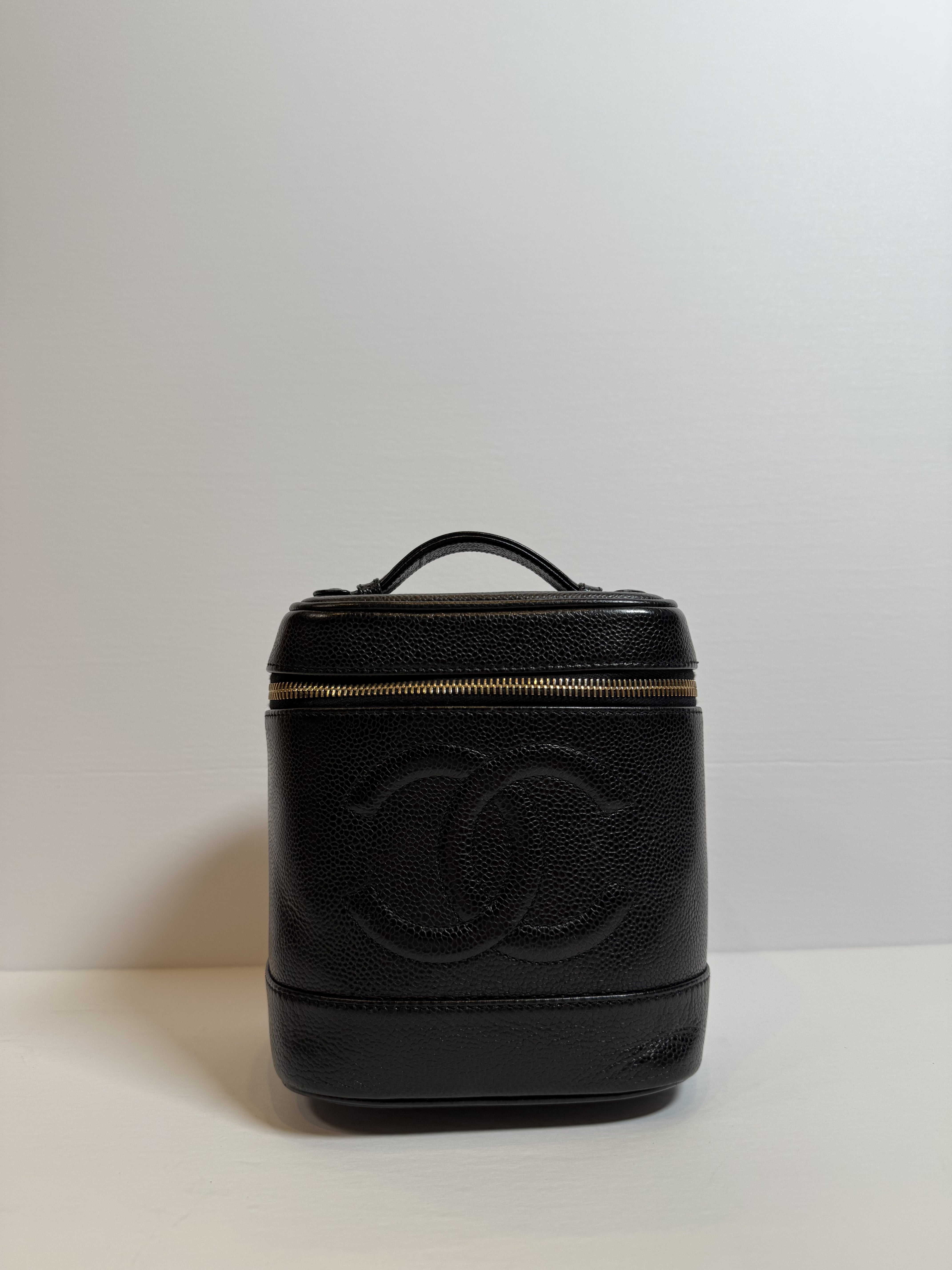 Chanel Caviar Cosmetic Vanity Bag Black