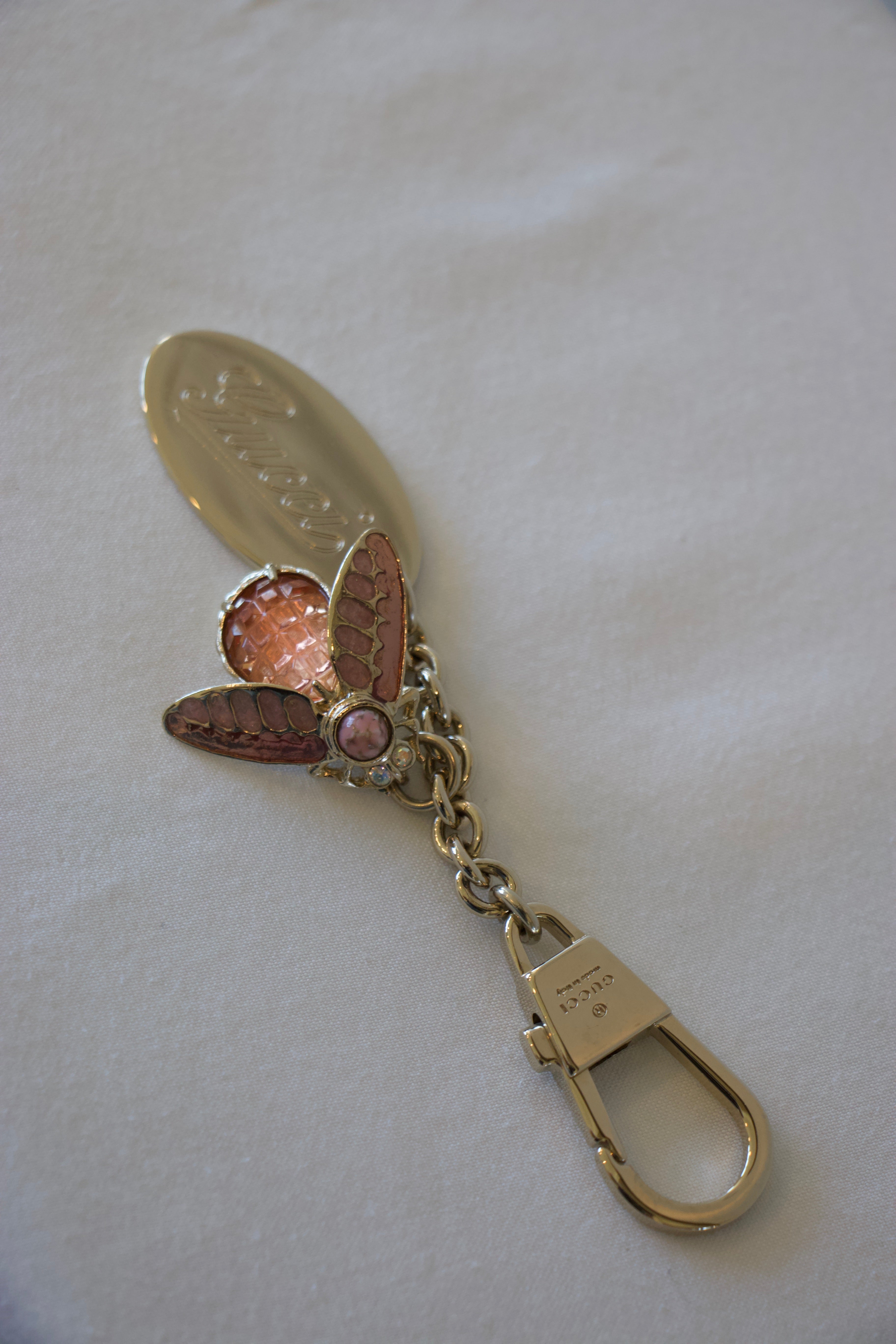 Gucci Bumble Bee Gold Crystal Keychain