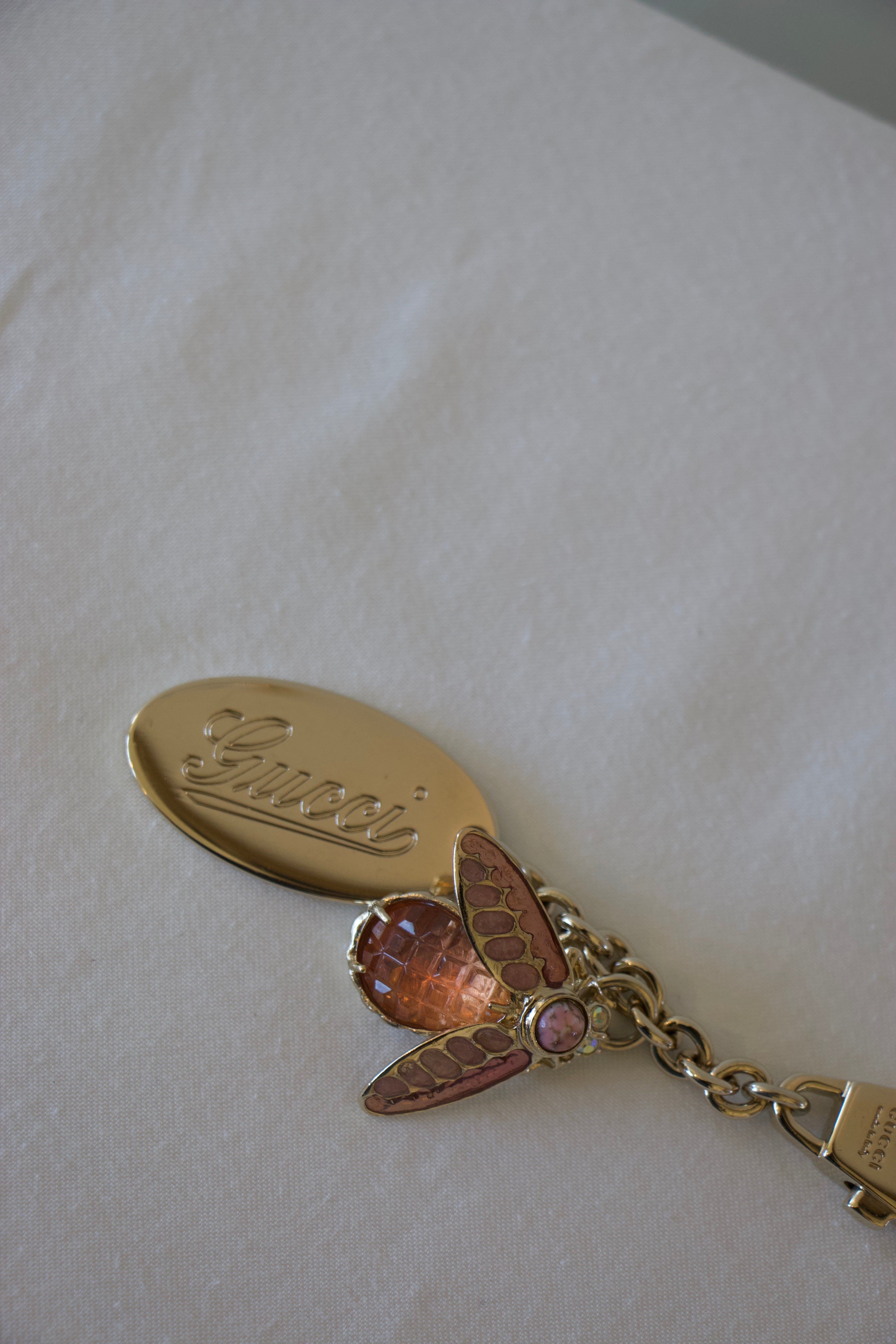 Gucci Bumble Bee Gold Crystal Keychain Zoom