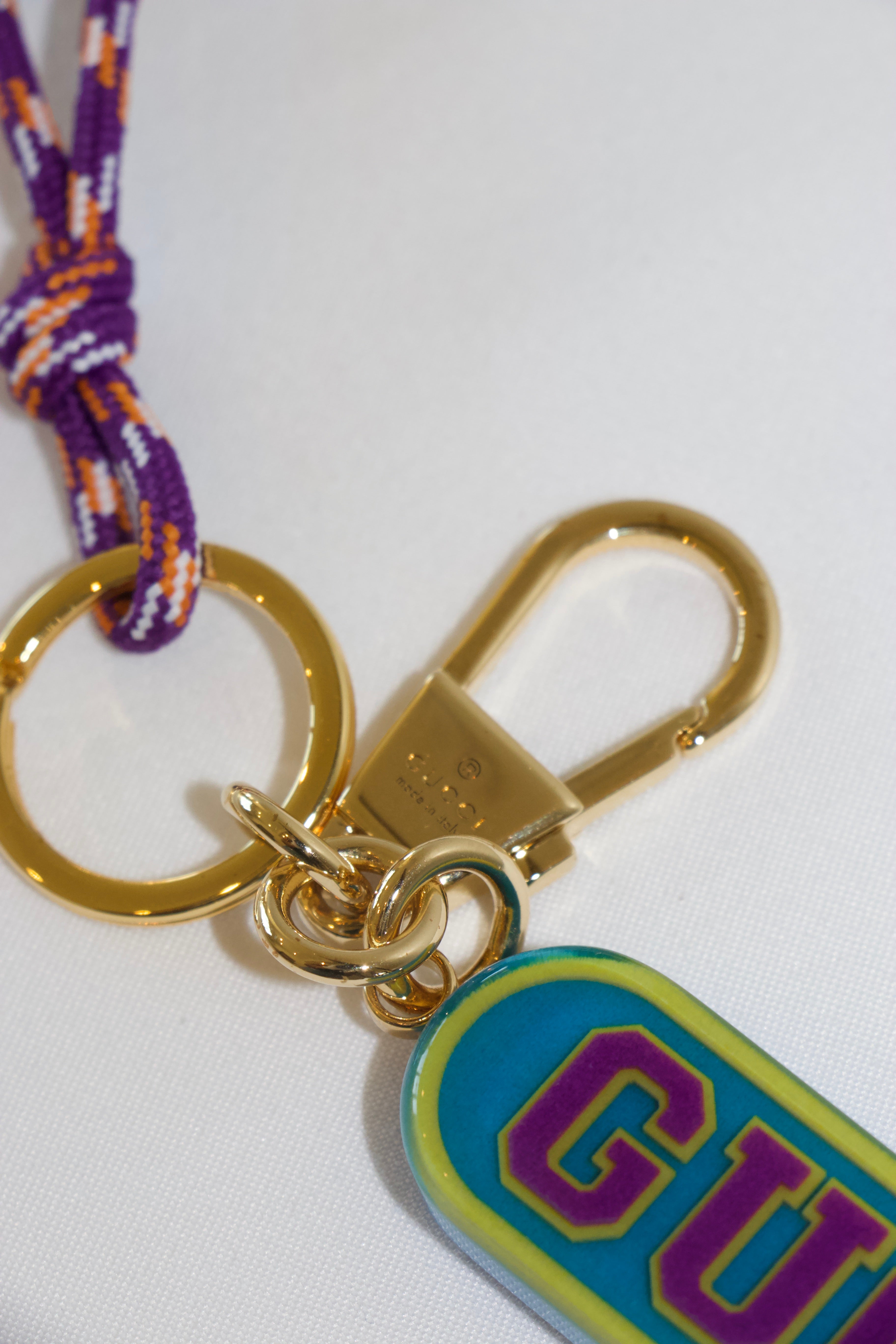 Gucci Purple and Green Plexiglass Keychain Clasp