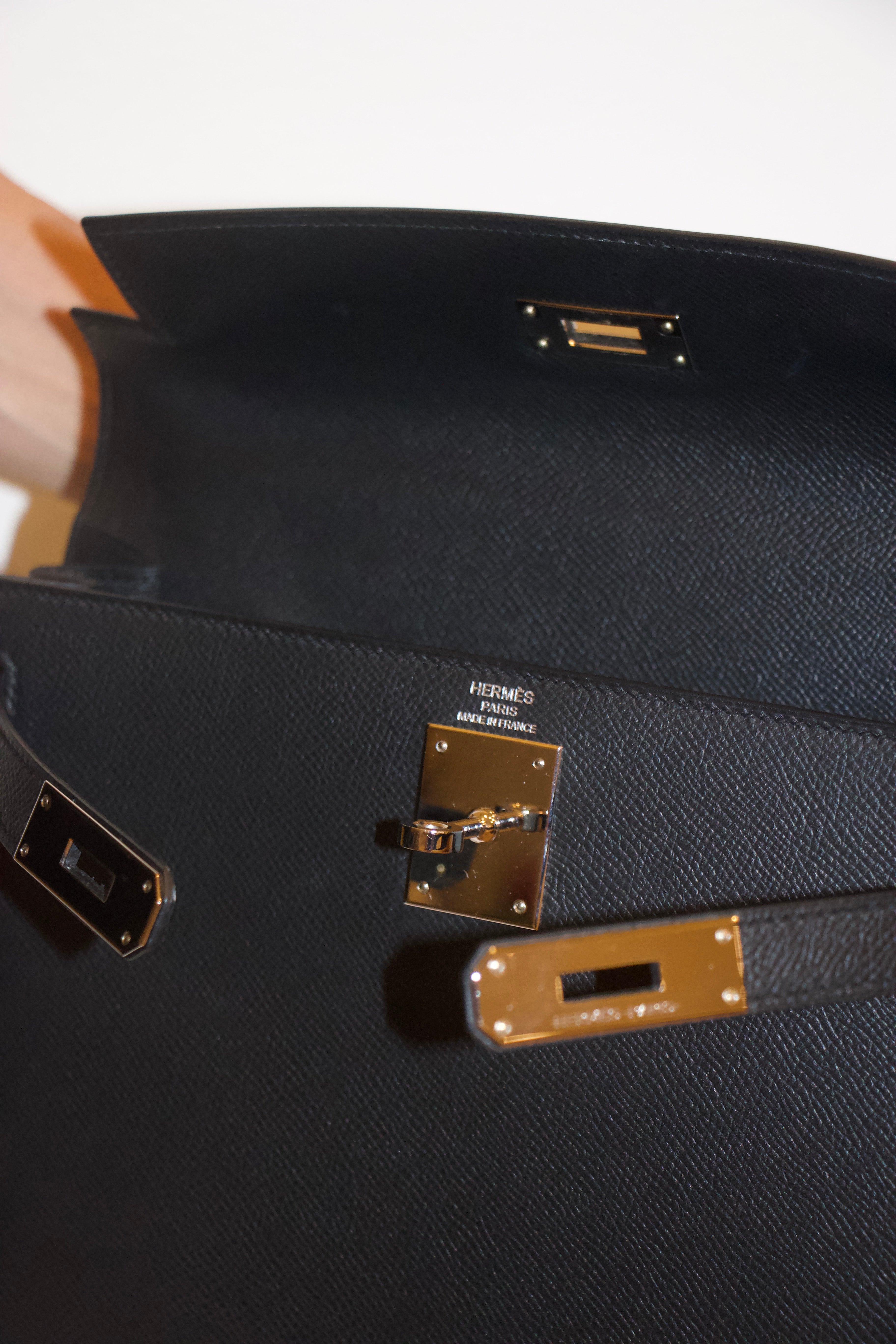 Hermès Epsom Kelly Sellier 28 in Black