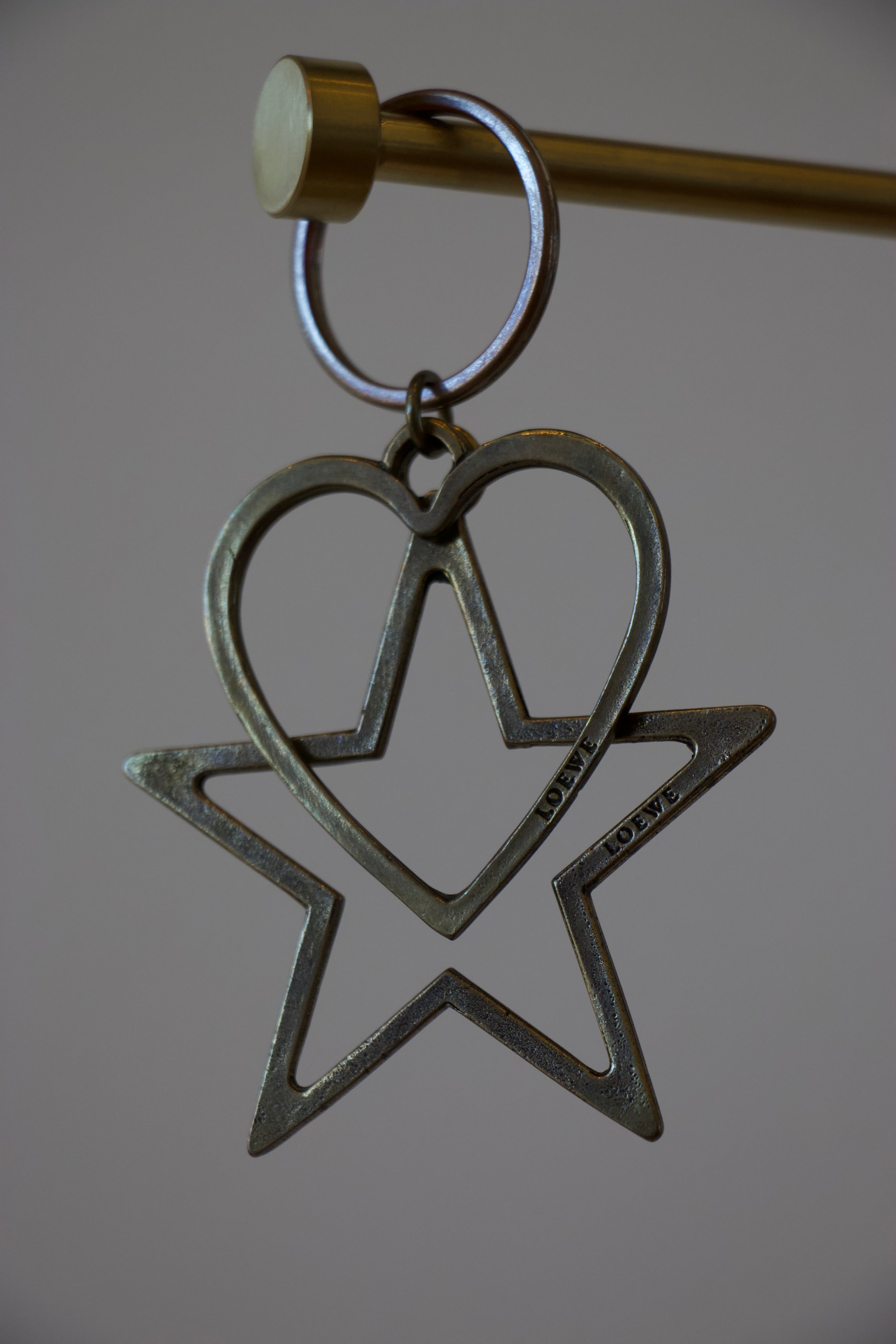 Loewe Heart and Star Silver  Keychain