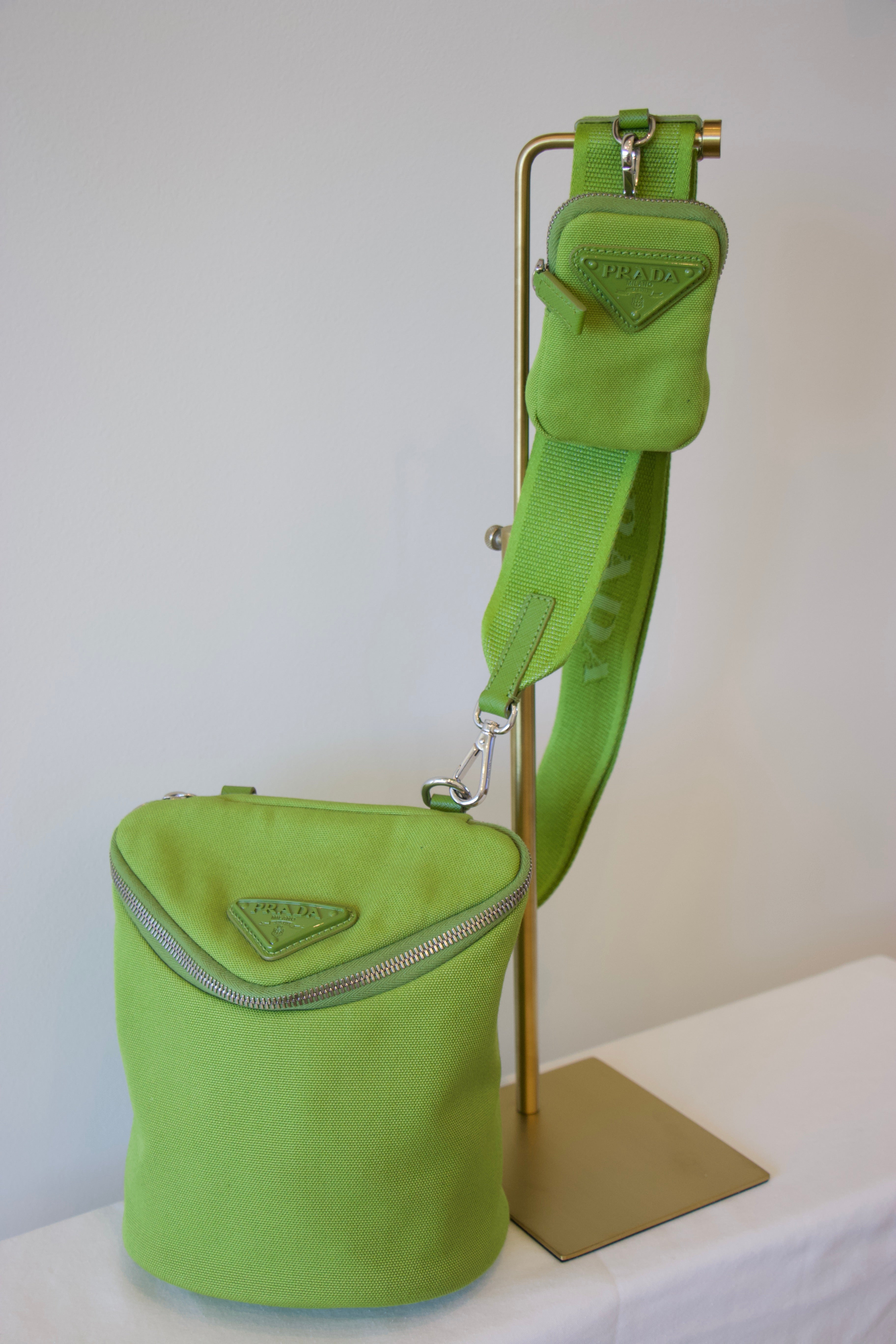 Prada Green Canapa Bucket Bag