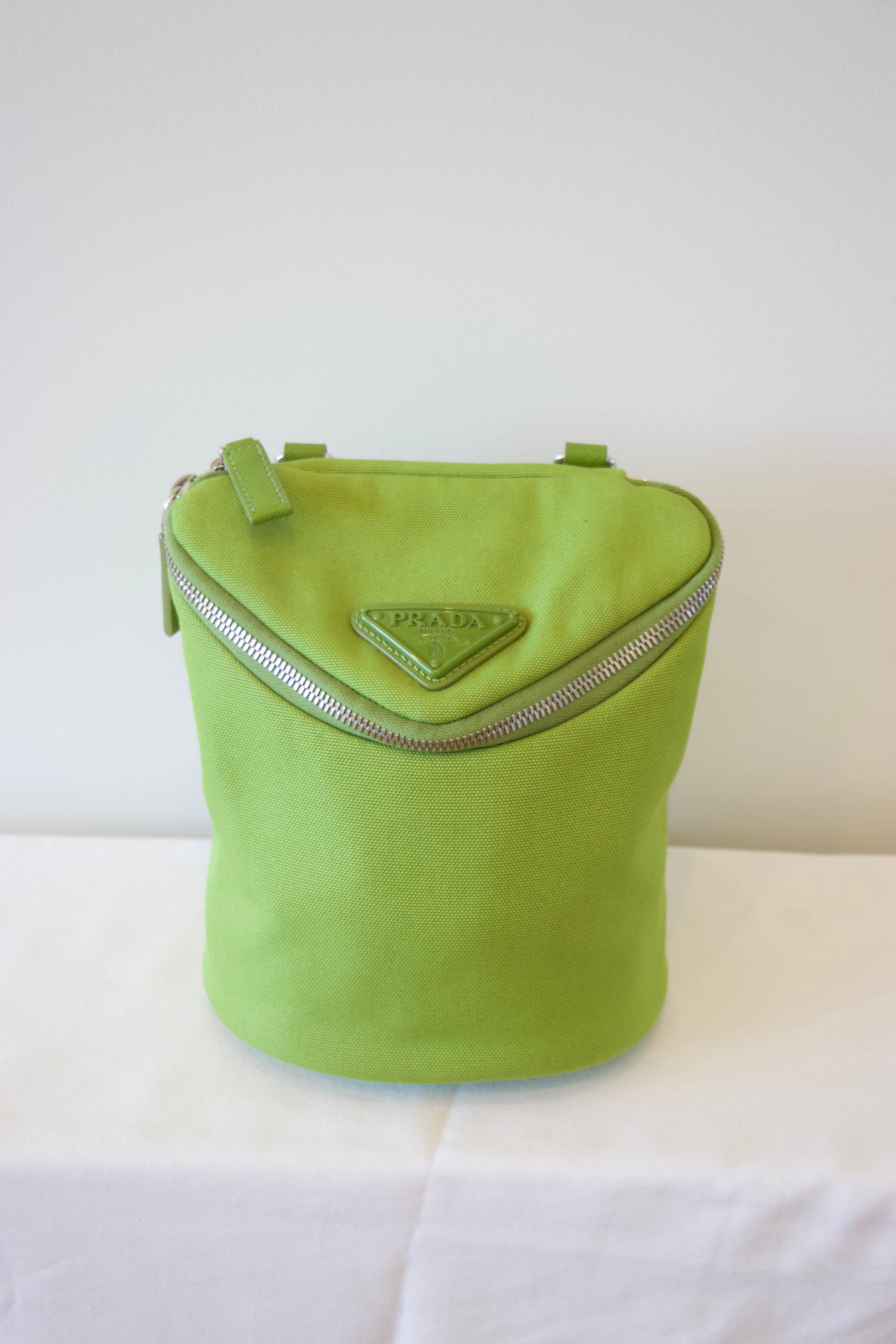 Prada Green Canapa Bucket Bag
