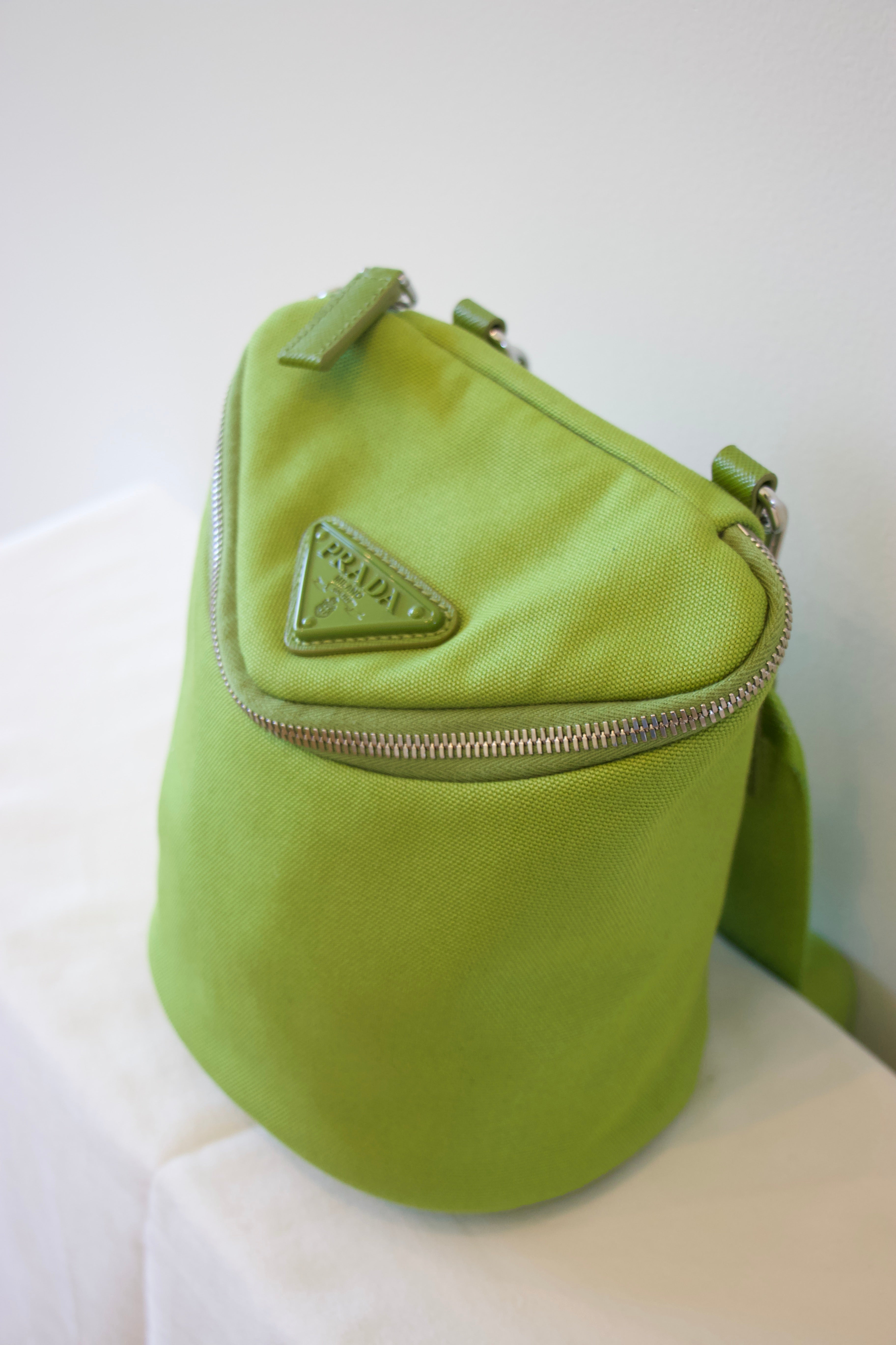Prada Green Canapa Bucket Bag
