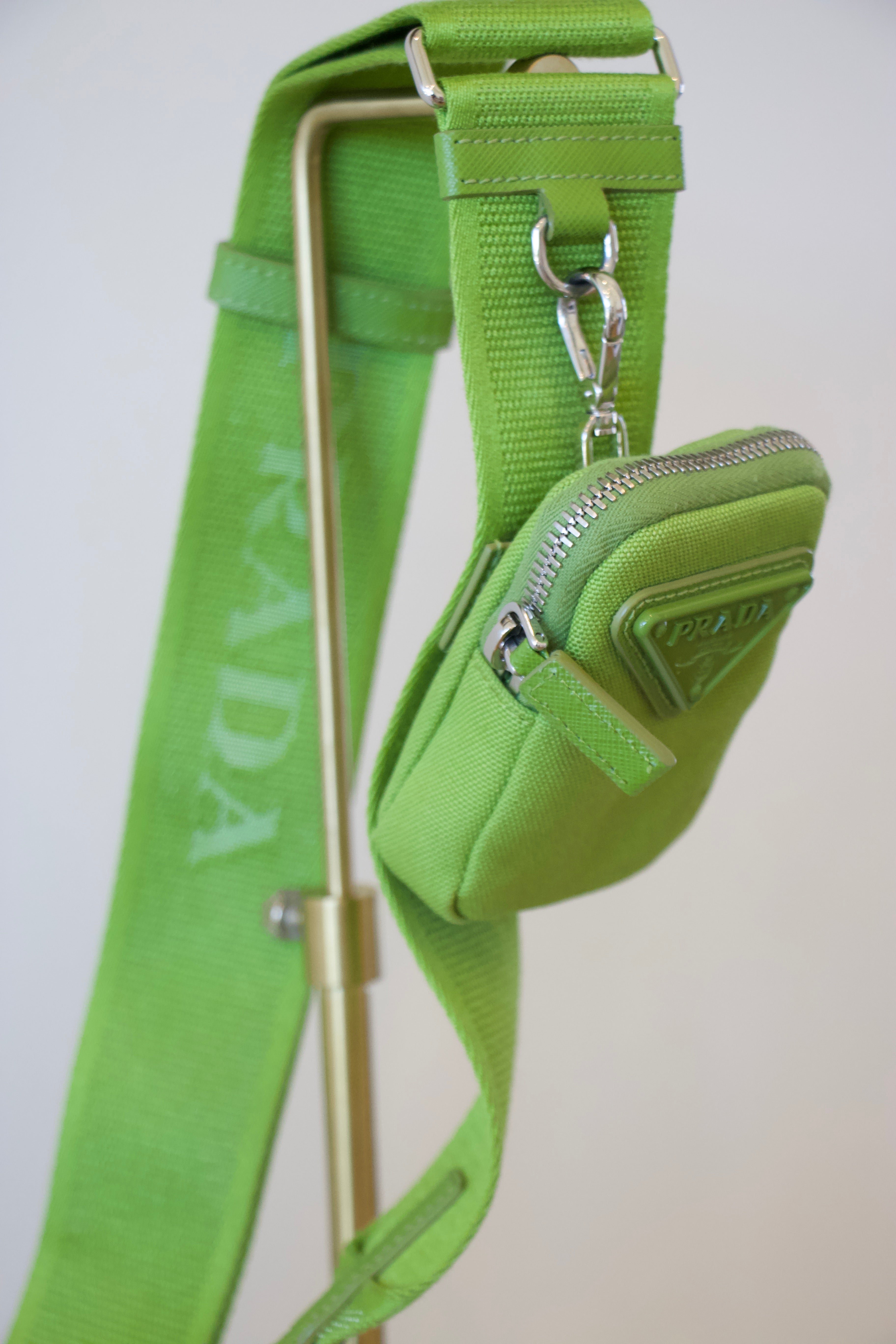 Prada Green Canapa Bucket Bag Strap