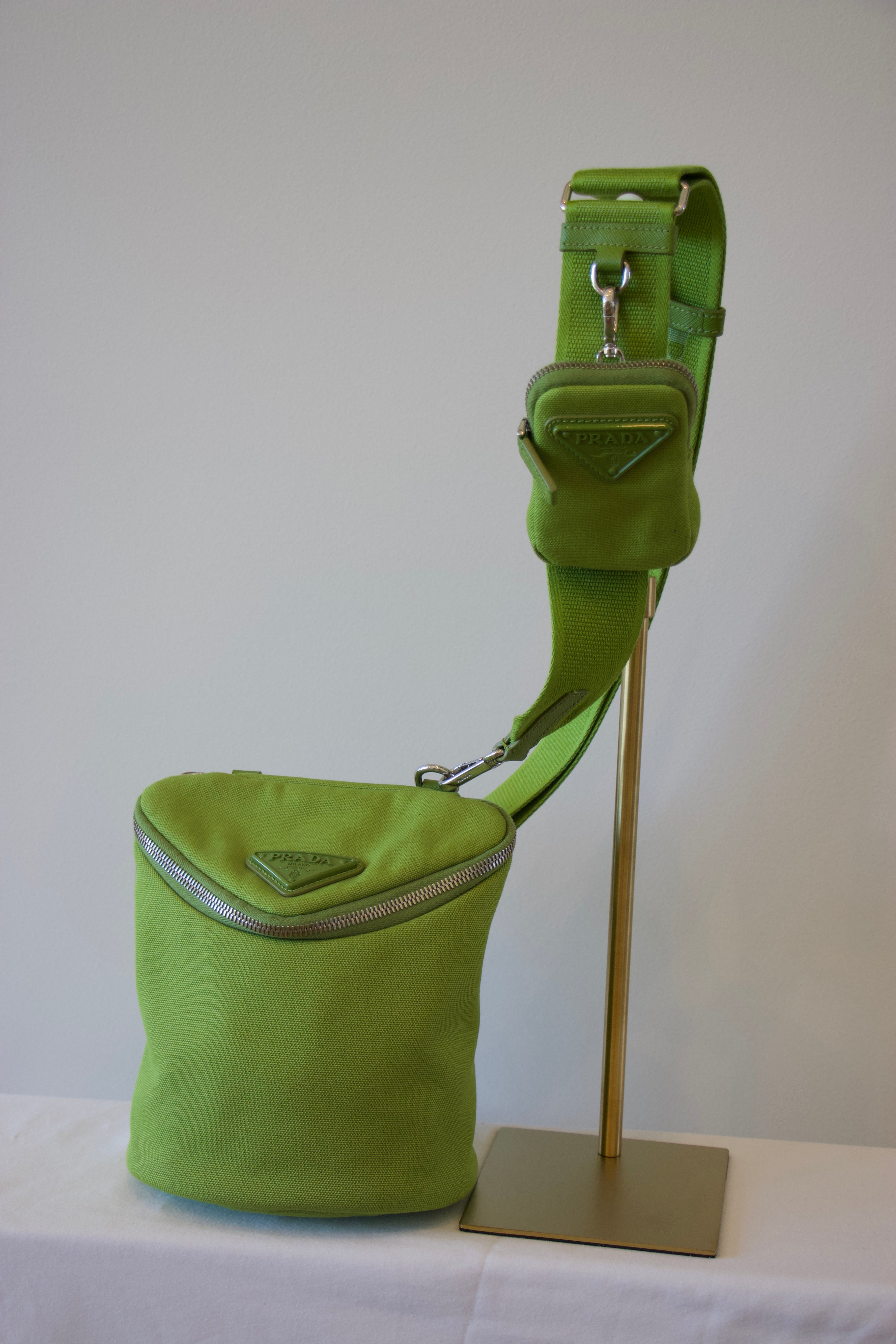 Prada Green Canapa Bucket Bag