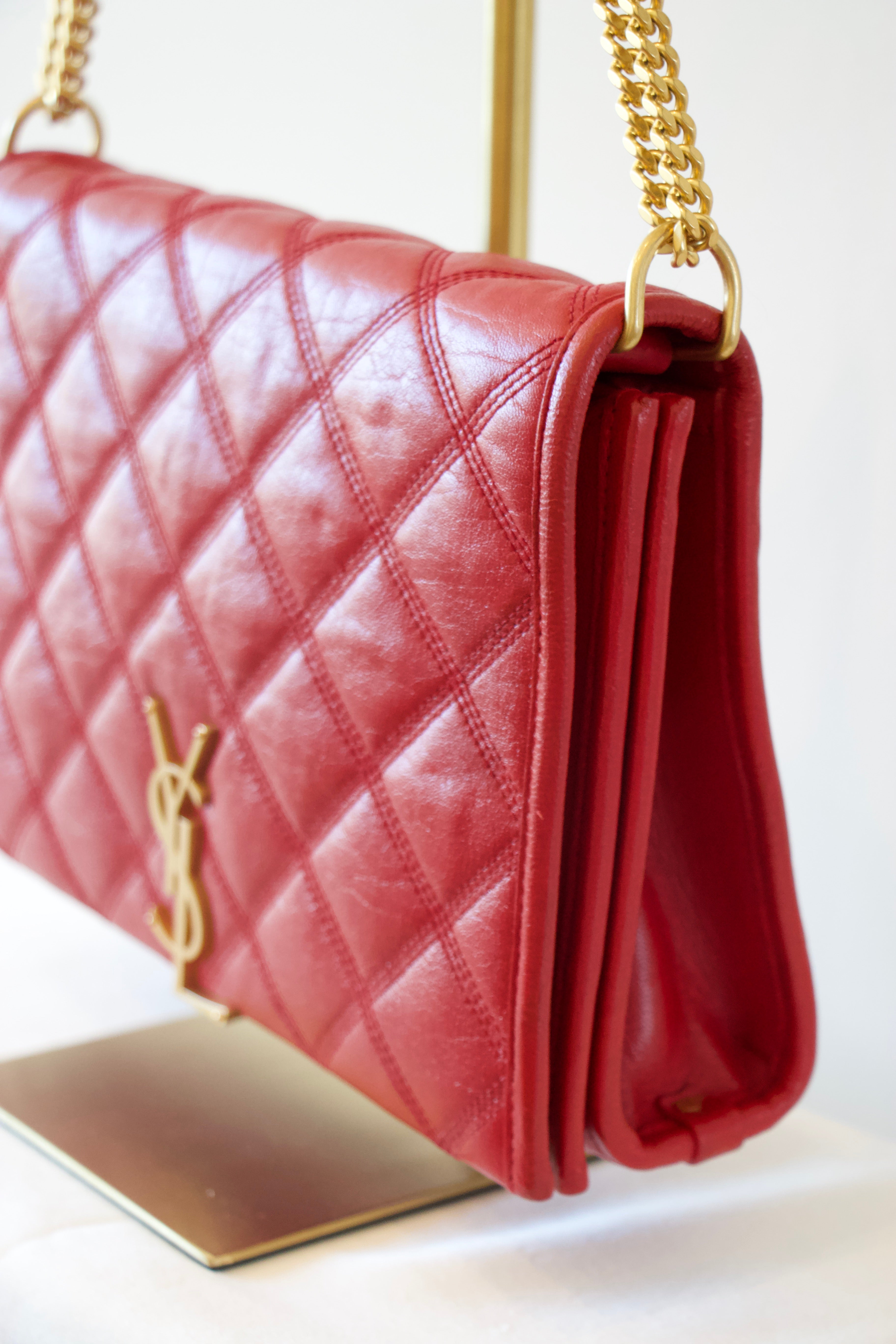 Yves Saint Laurent Red Quilted Becky Bag