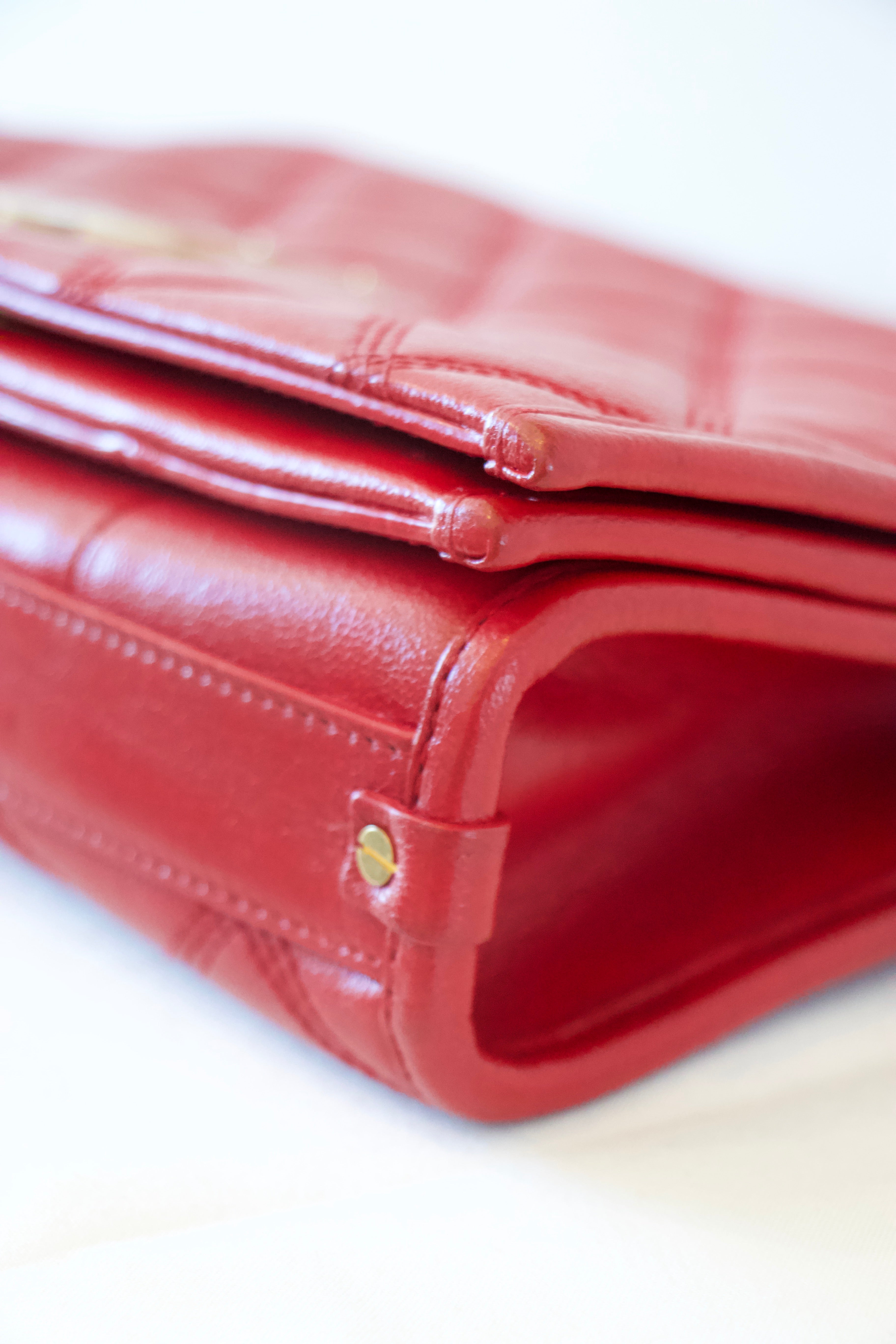 Yves Saint Laurent Red Quilted Becky Bag Corner